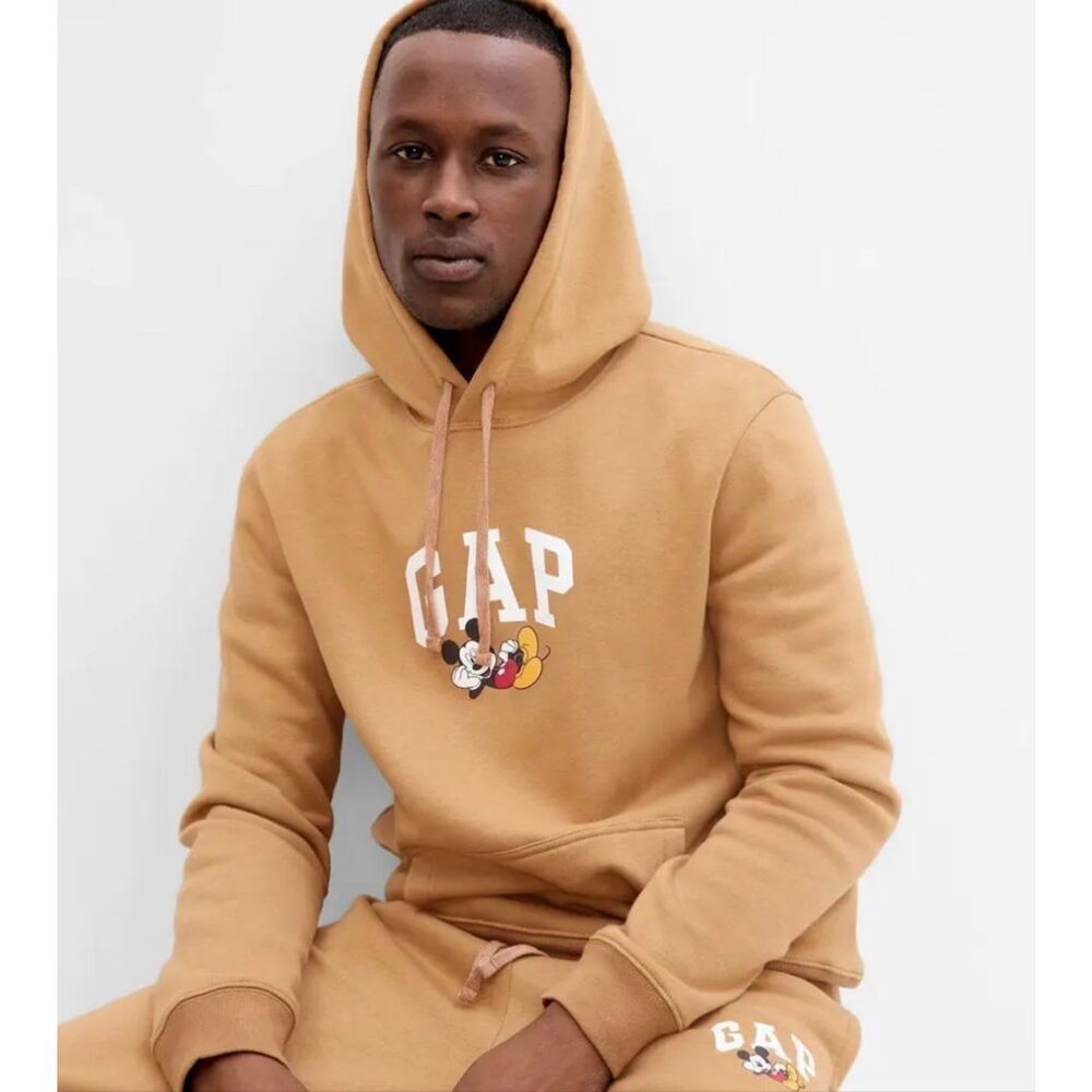 Gap x Disney Mickey Mouse Hoodie Tan Unisex Size XL